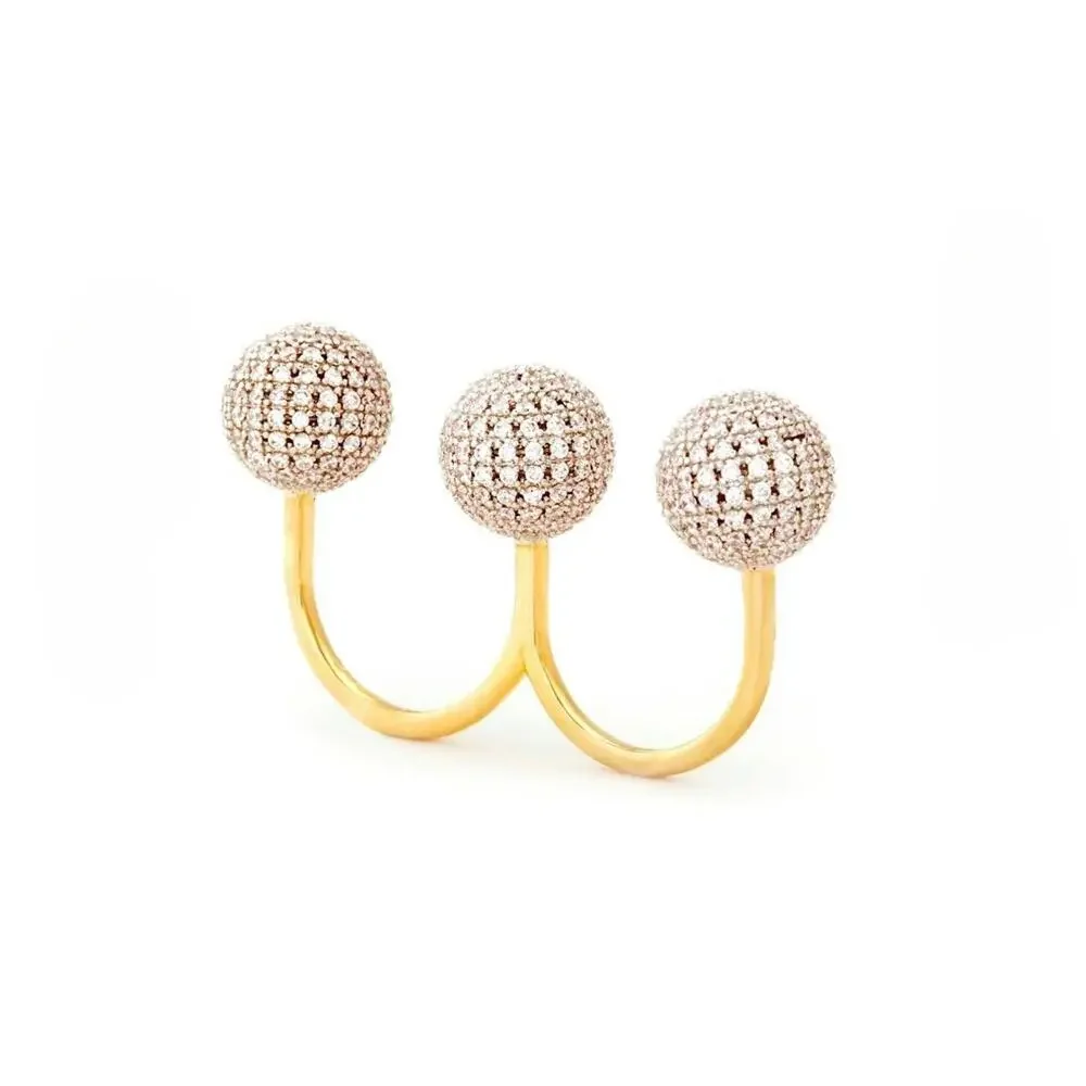 nOir JEWELRY CASSANDRA DOUBLE FINGER RING SIZE 8/7 NWT